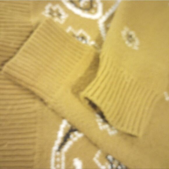 Madewell Brown Crew Neck Sweater with Abstract Design - Picture 9 of 9